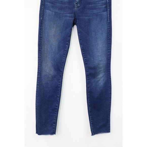 Mother The Looker Ankle Fray Jeans Skinny Super Stretch Denim Fast Times Wash 24 - Picture 9 of 11